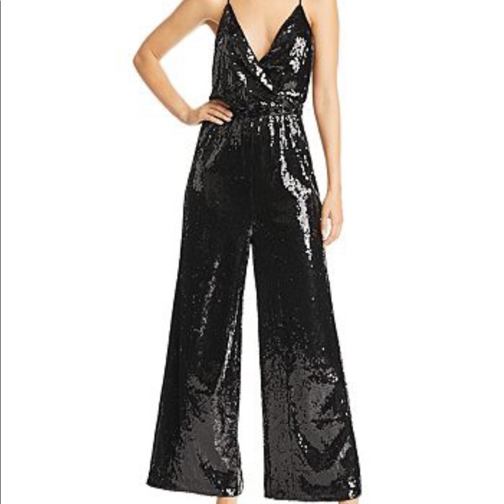 Aqua Sequin Jumpsuit S NWOT